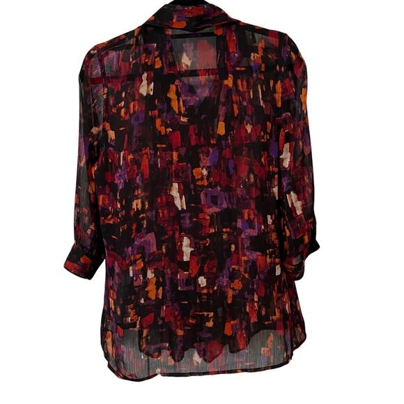 Fever Women's 3/4 Sleeve See‎ Through Blouse Size Medium - Picture 5 of 7